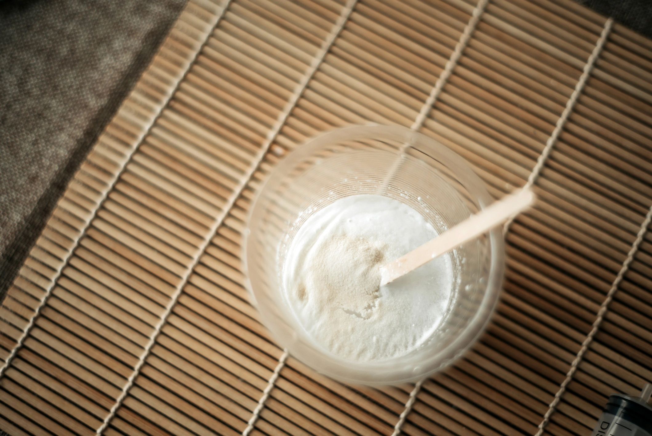 Handmade natural mixture prepared on a worktable